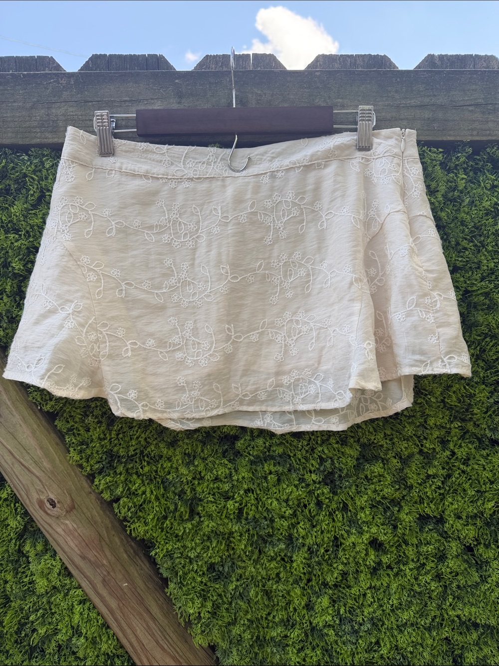 Princess Polly Cream Embroidered Skirt